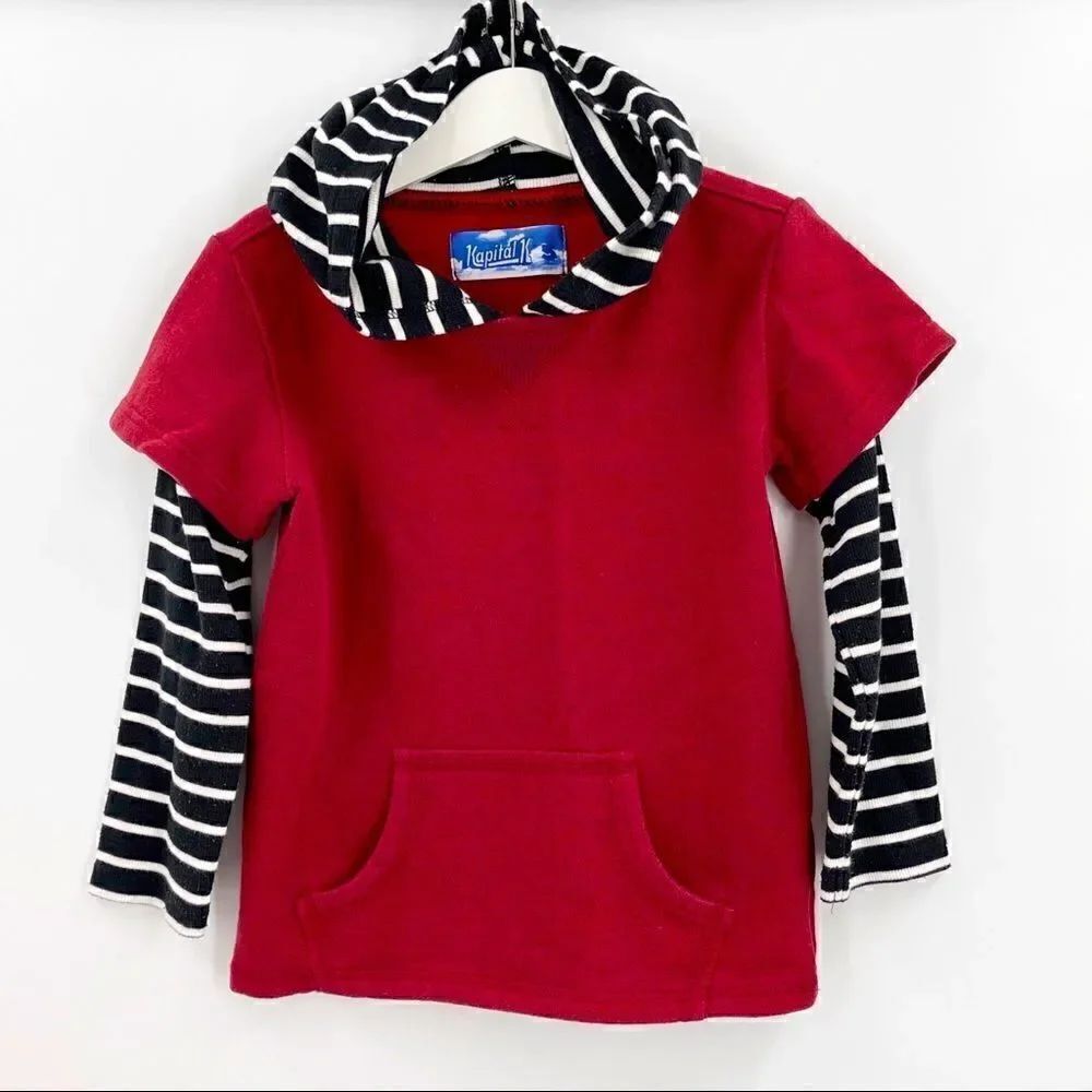 Kapital-K double sleeve hooded long sleeve shirt
